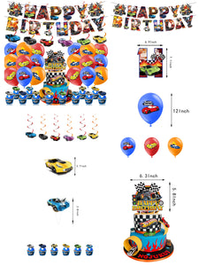 68 Hot Wheels theme birthday  party decoration