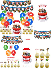 Load image into Gallery viewer, 13 Ro•blox theme birthday  party decorations
