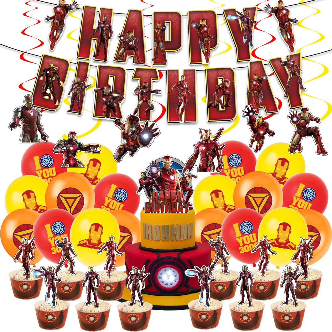 307 Iron theme birthday  party decoration