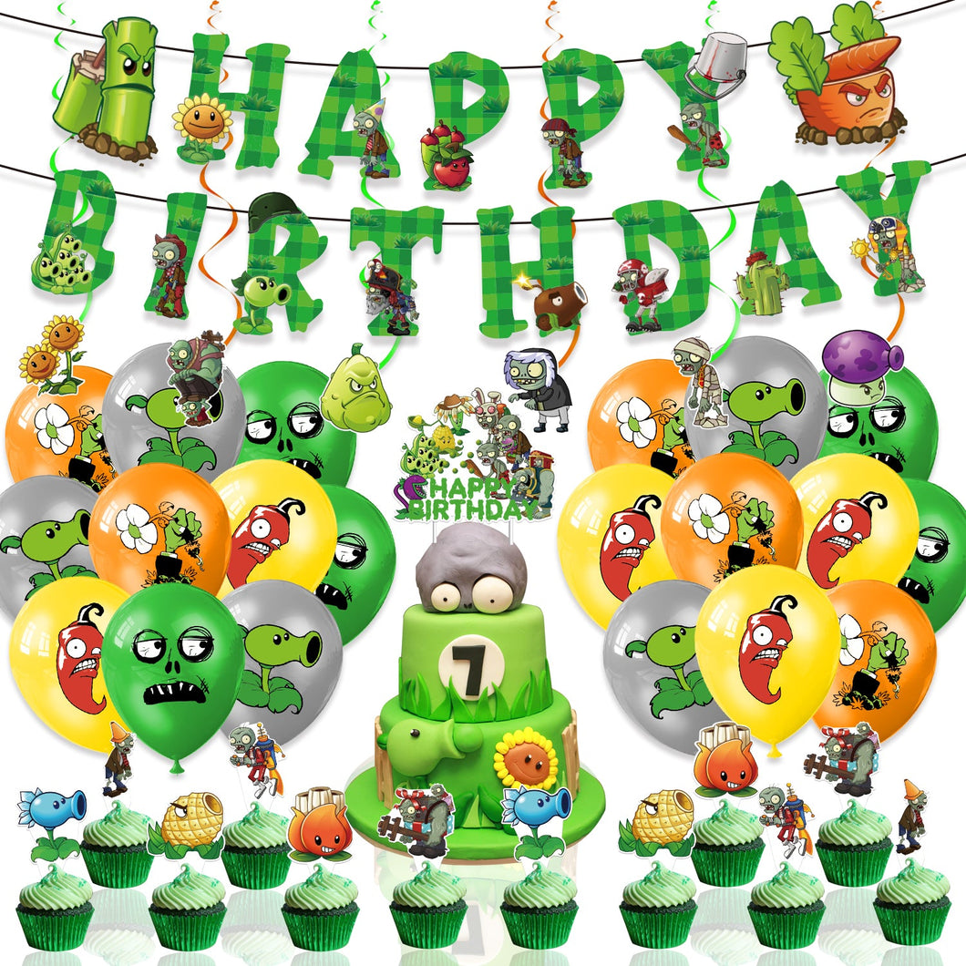 61 Plants·Zombies theme birthday  party decorations