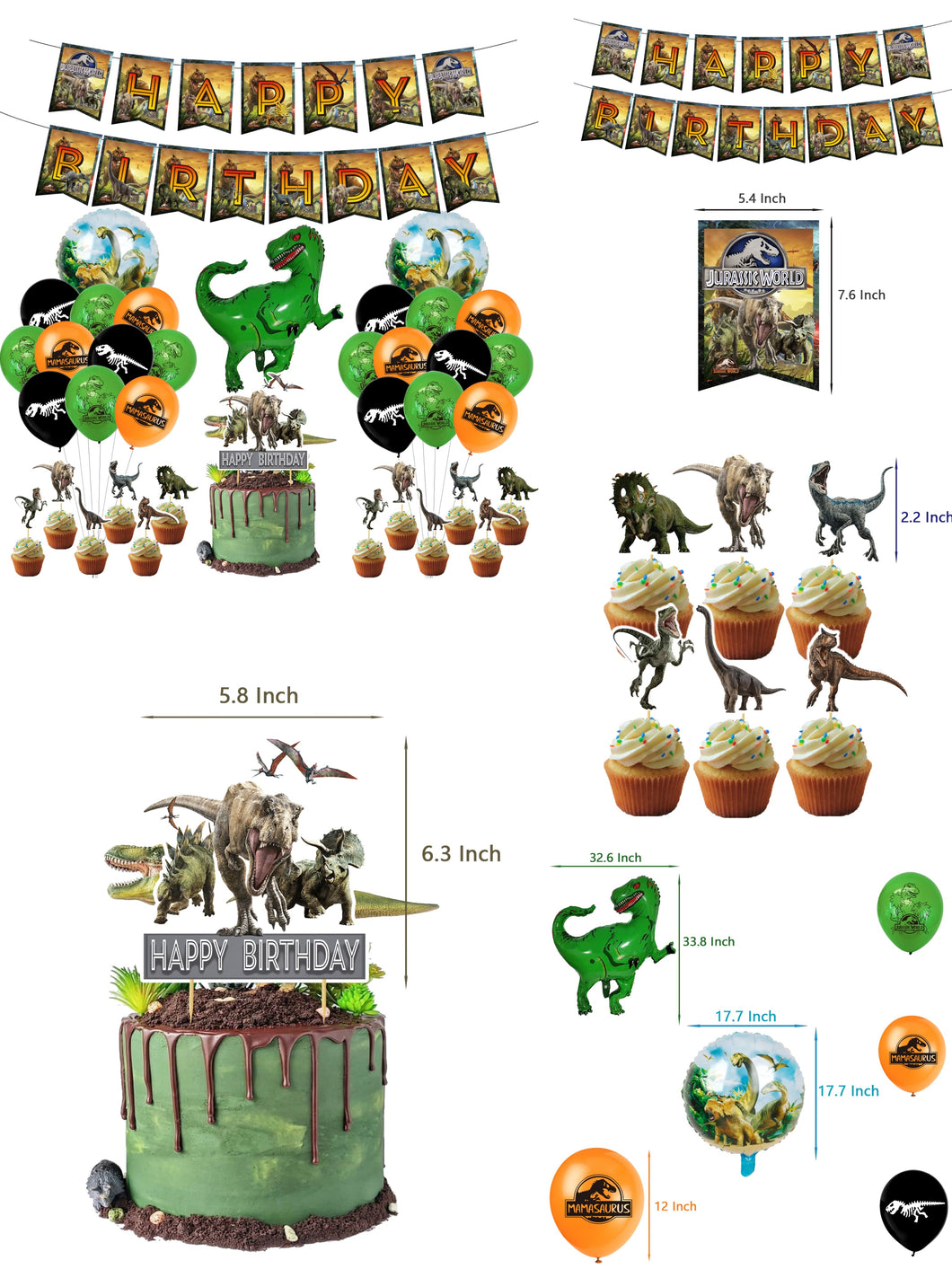 67 Dinosaurs theme birthday  party decoration