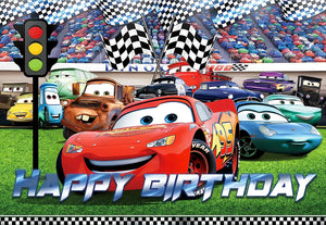 89 Cars Birthday party decoration background wall backdrops 3D printing tapestry post accessory