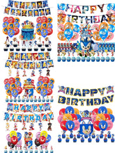 Load image into Gallery viewer, 06 So•nic theme birthday  party decoration
