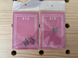BTS necklace and earrings