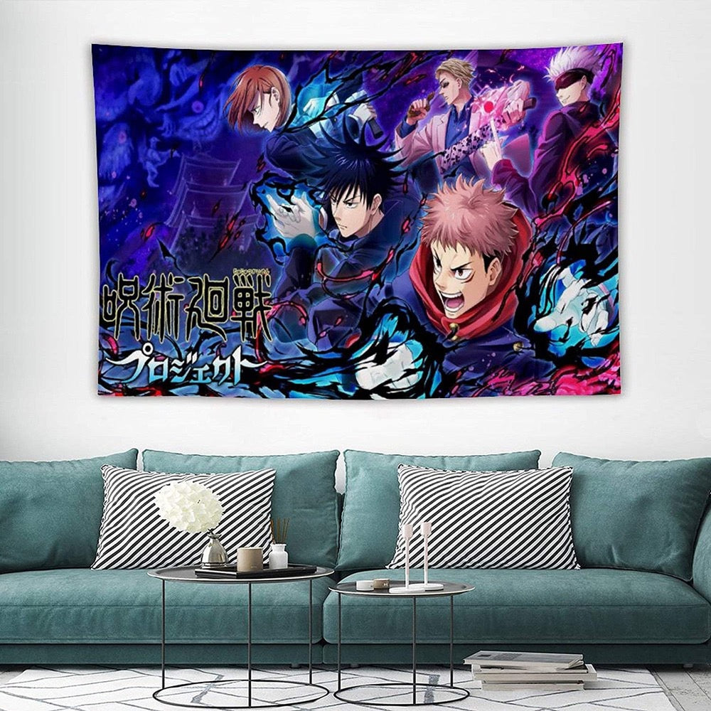 213 Anime Jujutsu K 3D Printing Tapestry Backdrop Accessory Party Decoration