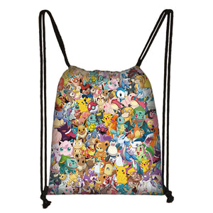 18 Poke•Mon string bag fashion backpacks