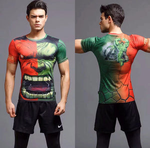 306 Fashion sport clothes tight training clothes 3D printing hulk gym gears