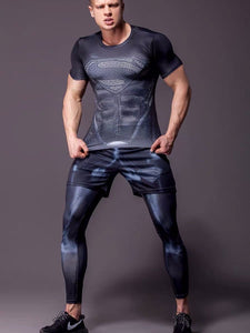 306 Fashion sport clothes tight training clothes 3D printing hulk gym gears
