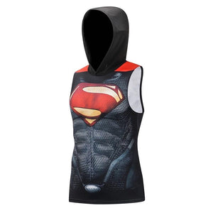 Fashion superhero printing sport clothes tight training clothes GYM singlet