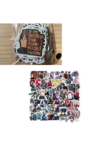 214 Anime Black B Stickers
